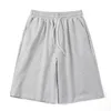 Shorts casuais retos mas homens vestindo verão coreano cor de grande tamanho sólido colar gorjeta simples calça de moletom de moletom 220715