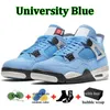 Whith Box Jumpman 4 4s Men Basketball Shoes Black Cat University Blue Pure Money White Oreo Fire Red Thunder Bred Mens Womens Sneakers Outdoor Sports Trainers