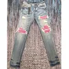 Jeans pour hommes Vente chaude Jeans de créateur marque à la mode a 22 Miri pantalons de hip hop de rue américains de qualité supérieure Ins nouveau pantalon déchiré rétro pantalons de survêtement en vrac 887