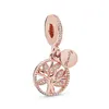 Moda coração liga natal original ouro rosa amor pingente pingente bricolage miçangas fit charms pulseira joias