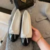 Ballet flats klassieke schoenen vrouwen basisch lederen tweeddoek twee kleuren gesplitste boog ronde teen casual schoenen naakt dames sneaker vissermans schoenpodium prestaties 35-41