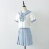 Completi di abbigliamento Uniforme School Girl Kawaii Bow-knot Manica corta Gonna superiore Giapponese Abito da marinaio dolce di alta qualità Studente Cosplay AnimeClothi