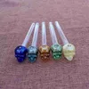 6 Inch Skull Design Glass Oil Burner Pipe Multi-Colors Hand Pipe Straight Tube Pyrex Bubbler Smoking Accessories Tobacco Tools For Dab Rigs