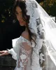 Великолепные свадебные платья русалки с длинными рукавами, свадебное платье с открытыми плечами, выполненное на заказ, с скользящим шлейфом D, с цветочной аппликацией, большие размеры, Vestidos De Novia Mariee e