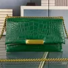 Łańcuch narządu Triplet Crocodile wytłaczona mała torebka panie luksusowy designerka krokodyl mini kwadratowe torebki torebki prawdziwe skórzane torby na ramię