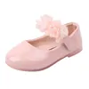 Baby Girl Leather Kids Floral Princess Children Sapatos com pérolas doces elegantes para a festa de casamento 2231 220705