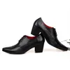 Kahverengi Siyah Yükseklik Artan Resmi Takım Elbise Elbise Ayakkabı Yumuşak Deri Moda Erkekler Rahat Ayakkabılar Nefes Elbise Ayakkabı