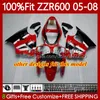 OEM Kroppssprutning Mögel för Kawasaki Ninja ZZR600 Rosa Rose Glossy 05-08 ZX ZZR-600 600 CC 05 06 07 08 Cowling 38HC.27 ZZR 600 600CC 2005 2007 2007 2008 100% Fit Fairing Kit