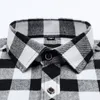 Aoliwen Brand Men Spring Autumn 45% Cotton Black and White Plaid Shirt Trendy Casual Healthy Breattable Long Sleeve Slim Shirts 220326