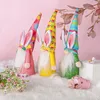Décoration de fête décorations de poupée de Pâques sans visage personnes âgées coloré chapeau long nain elfe ornements