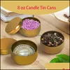 Bottles Jars Newsmall Tin Box Gold Round Tins Can Empty Candle Jar Ethnic Style Tea Candy Tablet Storage Boxes R