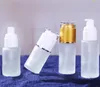 NEW Glass bottles 30ml 40ml 50ml 60ml 80ml 100ml Frosted Glass Bottle Lotion Spray Pump Cosmetics Sample Storage Containers Jars Pot