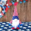 DHL Ship 50st Dwarf Patriotic Gnome för att fira American Independence Day Dwarf Doll 4: e juli Handgjorda plyschdockor Ornament FY2605 G0423