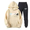 Erkek Trailtsits Marka Mektubu Baskılı Spor Giyim Erkekler 16 Renk Sıcak İki Parça Set Gevşek Hoodie Sweatshirt Pantolon Jogging 230206