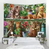 Tapisseries Cat fond décoration Tapestry rideau mur couvre