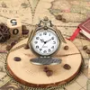 Pocket Watches Bronze Wolf Antique Quartz Watch Charm Leaf Pendant Accessory Clock med Chain225V