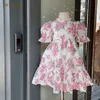 Baby Girl Princess Flower Dress Puff Sleeve Toddler Summer Flower Tutu Mesh Vestido Party Pageant Birthday Baby Clothes 2-7Y 220521