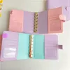 Notatnik Macaron Color Pu skórzana spoiwek Korea Idol Star Po Karta Karta Książka Mini DIY Journal Notebook SaireryNotePads Notepadsn