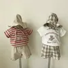 Ensemble de vêtements d'été pour enfants, garçons et filles, tenues pour enfants en bas âge, hauts imprimés ours et shorts décontractés (vendus séparément) 220507