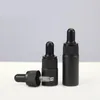 mini flacone contagocce per pipetta in vetro per olio essenziale bianco nero opaco da 10 ml di lusso all'ingrosso da 5 ml