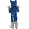 Blue Wolf Mascot Costumes Cartoon Character Adult