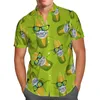 القمصان غير الرسمية للرجال قميص هاواي الزر الصيفي رجال العطلة الشاطئ بأكمام قصيرة ثلاثية الأبعاد في جميع أنحاء الموضة المطبوعة ملونة الهيب هوب أعلى