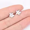 Stud Earrings for Women Flower Tragus Cartilage Earring Set Zircon Stainless Steel Helix Crystal Piercing Body Jewelry