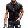남자 티셔츠 3D 프린트 티셔츠 라운드 목 통기성 짧은 소매 ES 여름 2022 크리에이티브 성격 셔츠 대형 남성 t