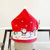 Stol täcker 1st Kerstman cap stoel cover Kerst Diner Tafel Party red hoed tillbaka Xmas Decoratie Voor Thuischair