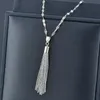 Hänge halsband koreanska mode långa tofs hängsmycken rostfritt stål halsband för kvinnor smycken 2022 choker hals kvinnlig kedja zd1 sskpendan
