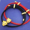 Catena a maglie intrecciata Bracciale in corda milanese Fascino regolabile Adatto perline di trasferimento Coppia Braccialetti con filo rosso Gioielli fai da te fatti a mano Fawn22