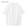 WAVLATII Women Cotton T shirts Female Soft White Black Tees Lady Plus Size Basic Tops for Summer WT2102 220511