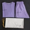 Sommar Tracksuits Kvinnor Två Peices Set Fritid Outfits 100% Bomull T-shirts Hög midja Shorts Candy Color Clothing 220323