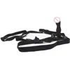 Nxy Sm Bondage Camatech Pu Leather Universal Strap on Harness with Black Silicone Dildo Adjustable Panties Ons Penis Anal Sex for Lesbian 220426