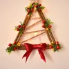 Decorative Flowers & Wreaths Christmas Wreath Garland Door Window Wall Hanging Ornament Decoration Rattan With Bow Pine Cones Brown RedDecor