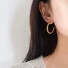 Aretes de oro de 3umeter de hoop huggie juego para mujeres hipoalergénicas gruesas joyas retorcidas de regalo de Navidad Kirs22