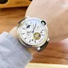 Men's Watch Mechanical Self-Winding Movement Glass Surface Leather Strap Stainless Steel Case Ceramic Dial Surface Diameter 46 Thickness 13