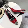 Fashion party fashion 100% leather Pointed Dance shoe new sexy designer high heels Super Lady wedding Metal buckle Beach Women shoes L