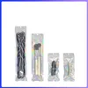 Clear and Holographic Brush Packing Bags with Hanger Hole 100pcs/lot Zipper Seal Packaging USB Bag Multi-sizes Necklace Watch Pack303O