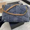 Handbags Shoulder bags Women Denim Blue Loulou Puffer Chain Crossbody Bag Classic Designers Handbag Envelope Messenger Bag Purse