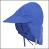 Ny design Baby Boys Flickor Caps Sun Protection Swim Hat Floral Barn Solskyddsmedel Utomhus Keps Traviolett Headwear Solid Drop Leverans 2021