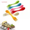 1pc Spoon Fork Knife Camping Hiking Picnic Utensils Spork Combo Travel Gadget Cutlery