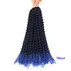 18インチの情熱ツイストかぎ針編みの髪の黒人女性のための編組22 strands/packバタフライロックウォーターウェーブヘアエクステンションLS06