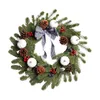 Decoratieve bloemen kransen kerstkrans voordeur ornament muur kunstmatige dennengarland feestdecoratie voor binnen en buitendecor