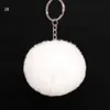 Artificial Rabbit Fur Ball Plush Fuzzy Fur Key Chain Ball Keychain Car Bag Keychain Key Ring Pendant Jewelry with Ring sxjun2