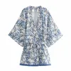 Blouses d'été Femmes Élégant Casual Mode Chic Lady Lâche Floral Vintage Blouses Femmes Kimono Blouses Femme 210709