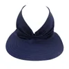 Womens Summer Visor Sun Antiultraviolet Elastic Hollow Top Casual Wide Large Brim Cap Gorras Beach Anti UV Hat 220617