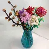Pomysły techniczne romantyczna róża bukiet świeżych kwiatów klocki MOC cegły dekoracyjne do domu Bonsai zabawki dla dzieci prezenty AA220317