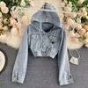 Woman Jacket Denim Coat Short Outwears Coats Long Sleeve Designer Budge Coats Spring Autumn Windbreaker Jackets S-XL