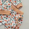 Ensembles de vêtements 2022-07-17 Lioraitiin 0-24M infantile bébé filles 2 pièces ensemble de vêtements de mode motif imprimé fleuri col rond pull et pantalonC